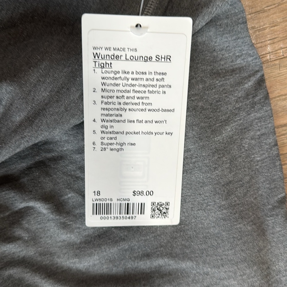 NWT Lululemon Wunder Lounge Super-High-Rise Tight 28" Heathered Core Med… - Picture 8 of 10